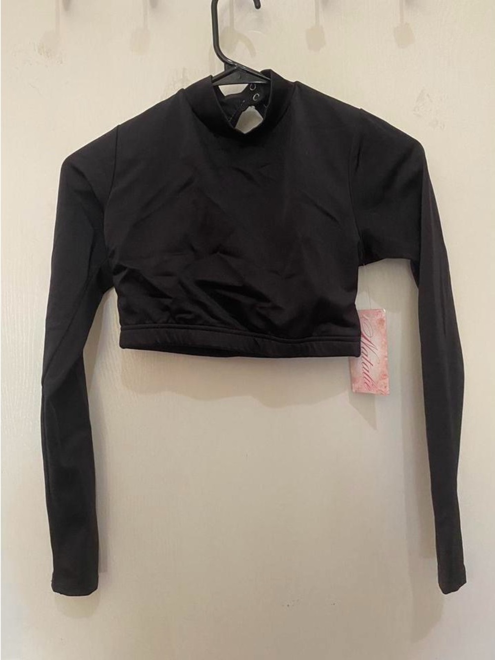 Natalie Dancewear Black Long-Sleeve Cropped Top